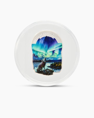 Produktabbildung 1 für Silbermünze Polar Lights Wolf Shape