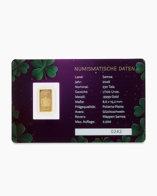 Produktabbildung 2 für Goldmünze "Glücksschwein"