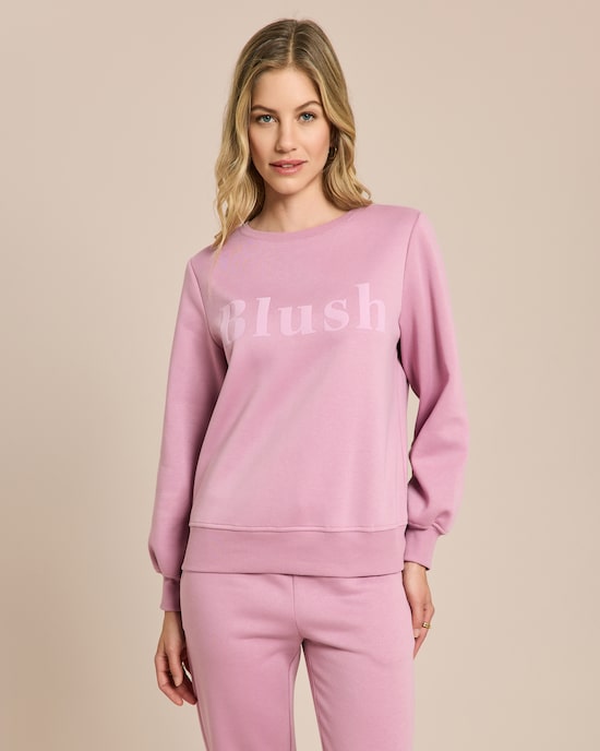 Produktabbildung für Sweatshirt mit Schriftzug