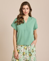 Produktabbildung für Kurzarm-Bluse mit Struktur