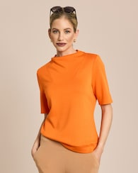 Produktabbildung für Halbarm-Shirt mit lockerem Kragen