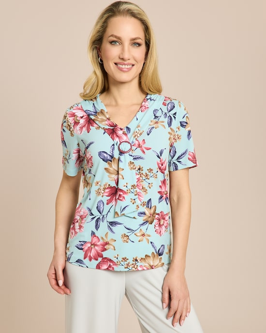 Produktabbildung für Shirt mit Blumendruck, Dekoschal