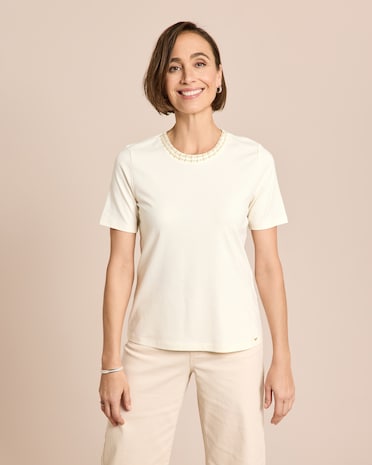 Produktabbildung für Shirt mit Perlenverzierung