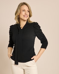 Produktabbildung für Shirt mit Raffung und Schluppe