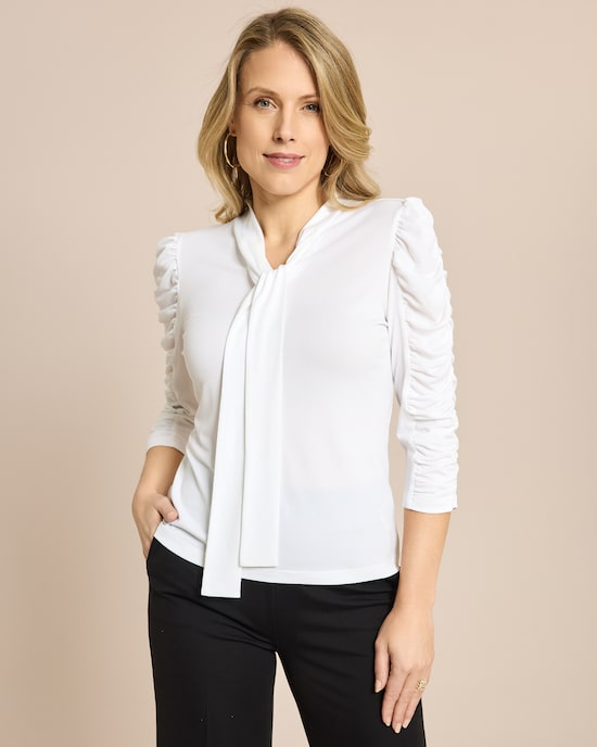 Produktabbildung für Shirt mit Raffung und Schluppe