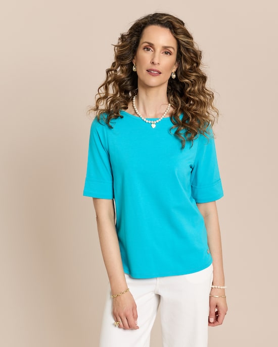 Produktabbildung für Shirt mit U-Boot-Ausschnitt