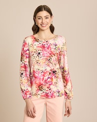 Produktabbildung für Shirt mit floralem Leoprint