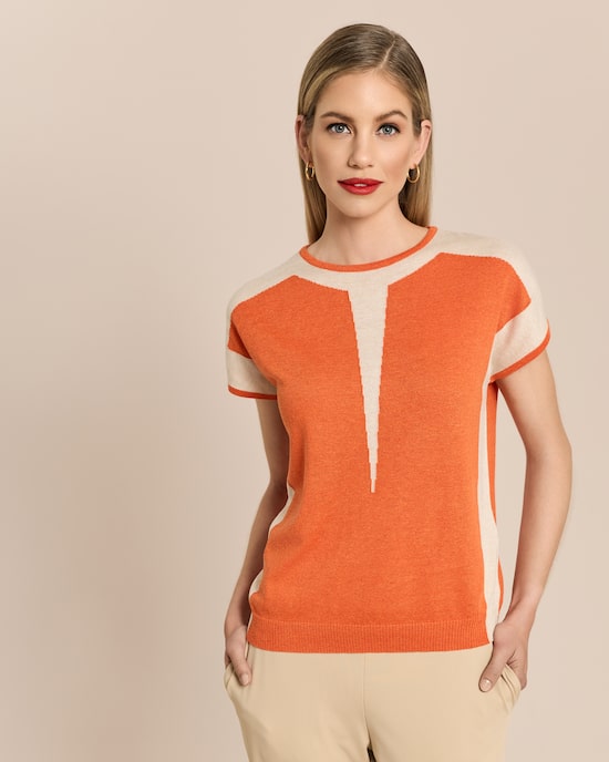 Produktabbildung für Pullover mit Halbarm und Glanzgarn
