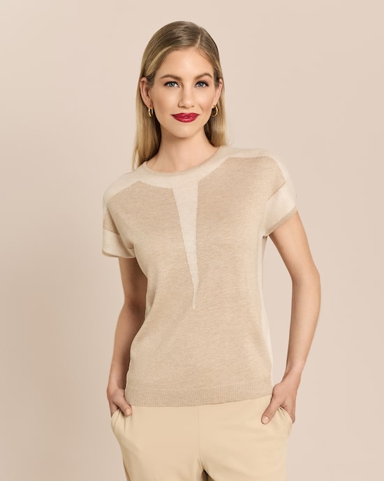 Produktabbildung für Pullover mit Halbarm und Glanzgarn