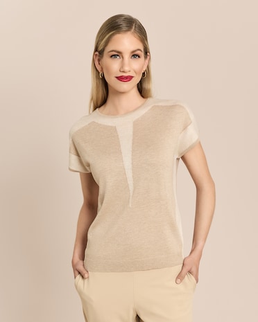 Produktabbildung für Pullover mit Halbarm und Glanzgarn