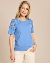 Produktabbildung für Shirt mit floraler Spitze