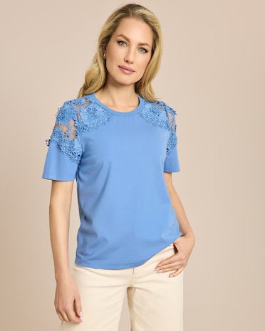 Produktabbildung für Shirt mit floraler Spitze