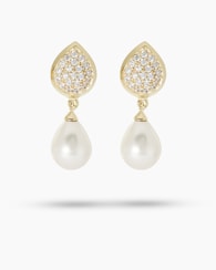 Produktabbildung für Ohrclipstecker mit Muschelkernperlen 12x15 mm