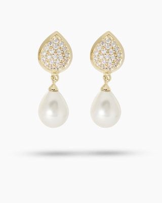 Produktabbildung 2 für Ohrclipstecker mit Muschelkernperlen 12x15 mm