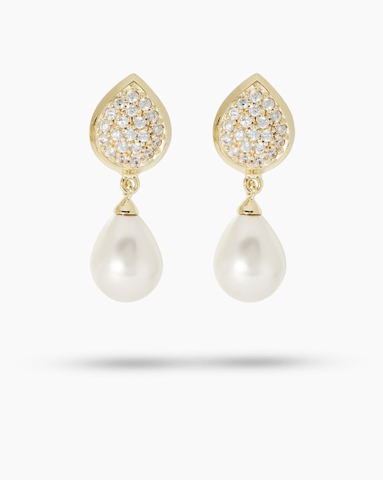 Produktabbildung für Ohrclipstecker mit Muschelkernperlen 12x15 mm