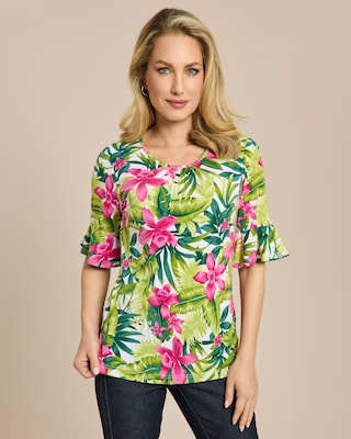 Produktabbildung 1 für Shirt Palmen-Blumenprint