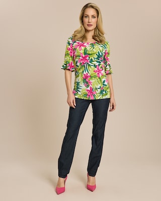 Produktabbildung 3 für Shirt Palmen-Blumenprint