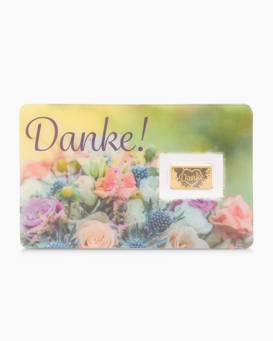Produktabbildung für Goldmünzbarren "Danke" 0,5g
