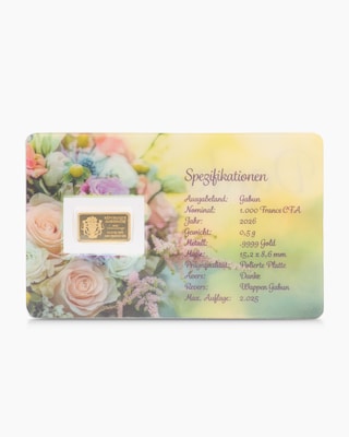 Produktabbildung 2 für Goldmünzbarren "Danke" 0,5g