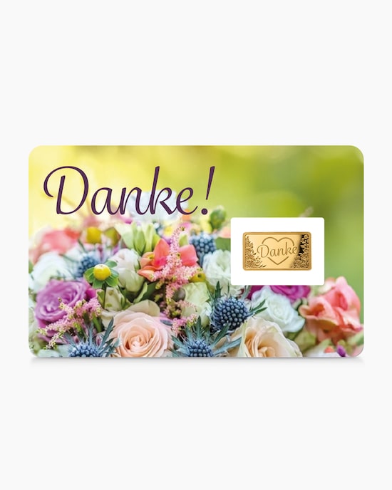 Produktabbildung für Goldmünzbarren "Danke" 0,5g