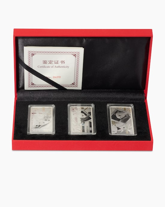 Produktabbildung für Silberbarren Panda Shanghai Mint, 3er Set