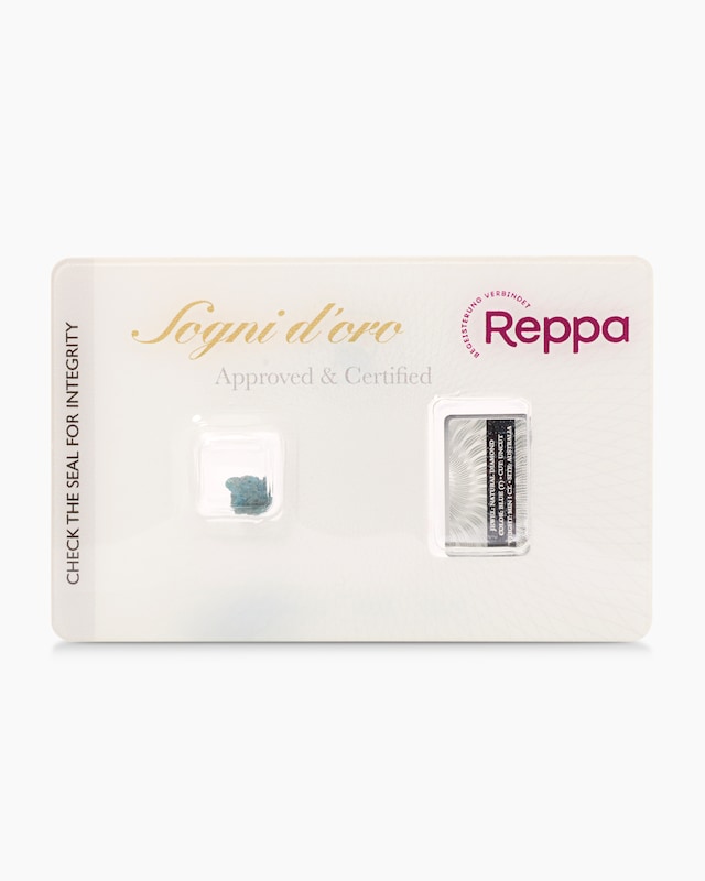 Blauer Diamant mit Silberbarren