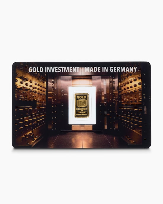 Produktabbildung für Goldmünzbarren "Made in Germany"