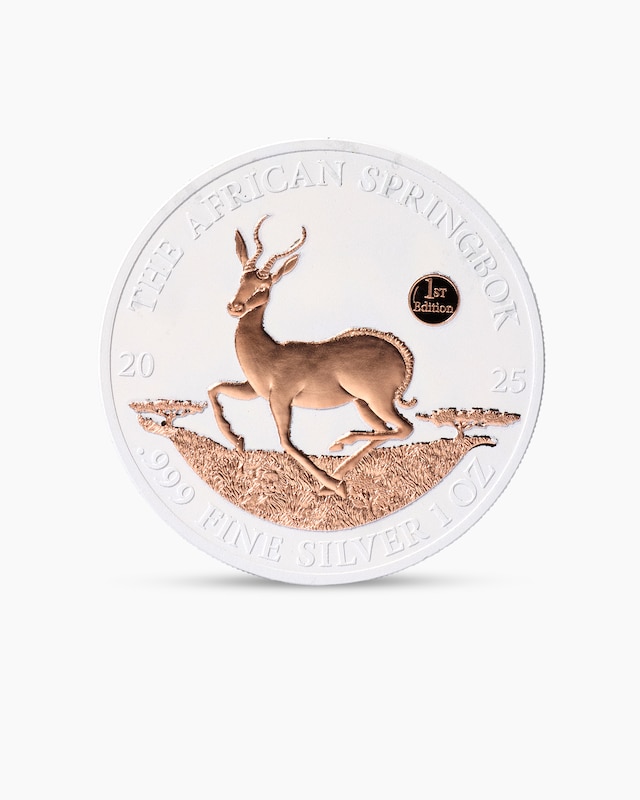 Silbermünze White Cerafine Springbock 2025