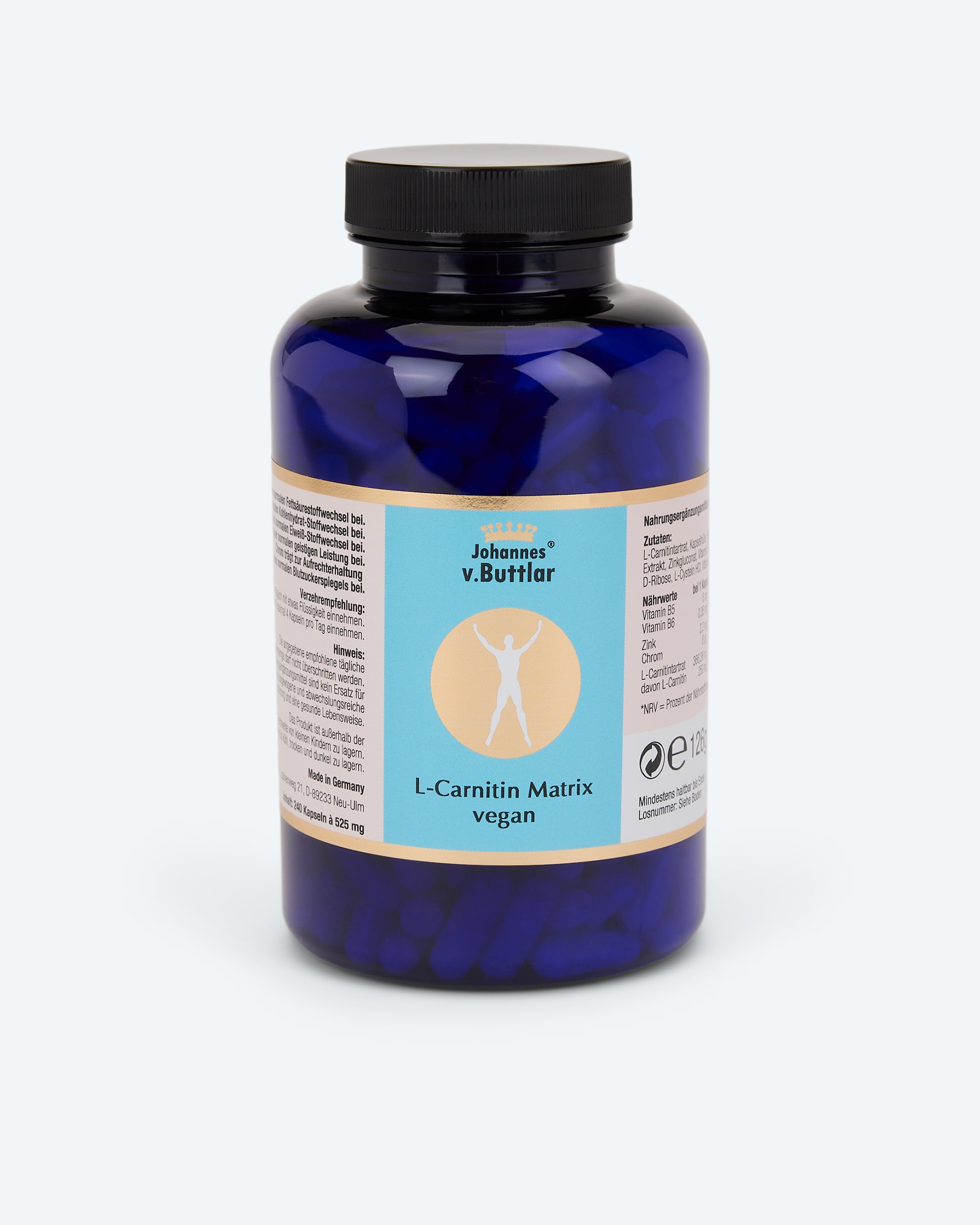 Produktabbildung für L-Carnitin Matrix vegan, 240 Kps.