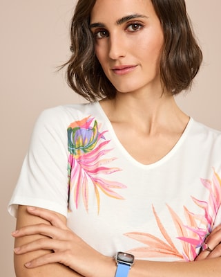 Produktabbildung 5 für Shirt mit platziertem Blumen-Druck