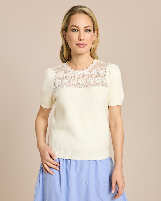 Produktabbildung für Pullover mit Spitzeneinsatz