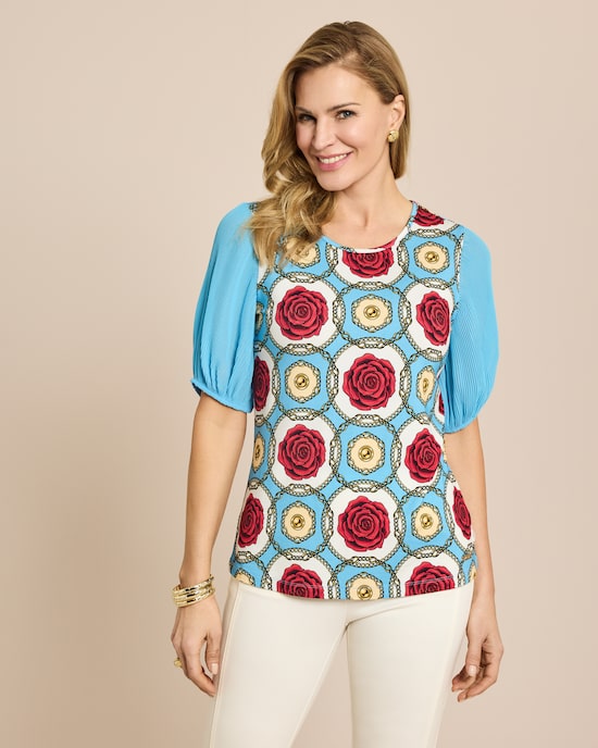 Produktabbildung für Shirt mit Plissée Ärmel und Print