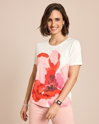 Produktabbildung für Shirt mit platziertem Blumendruck