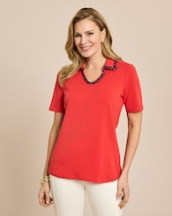 Produktabbildung für Shirt mit Kragen und Deko