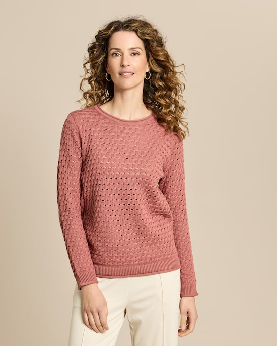 Produktabbildung für Pullover mit Zopf-Ajour-Muster