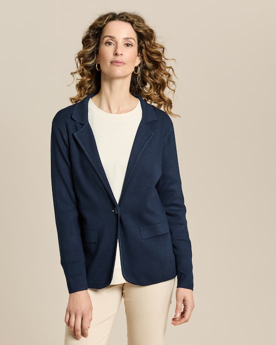 Produktabbildung für Strickblazer mit Revers