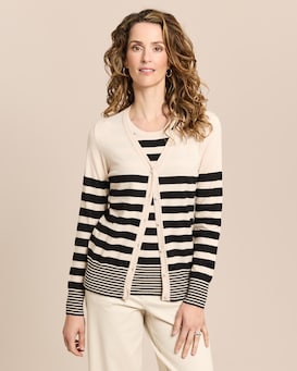 Produktabbildung für Twin-Set mit Top und Cardigan gestreift