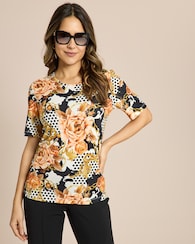 Produktabbildung für Shirt mit Blumen und Punkten