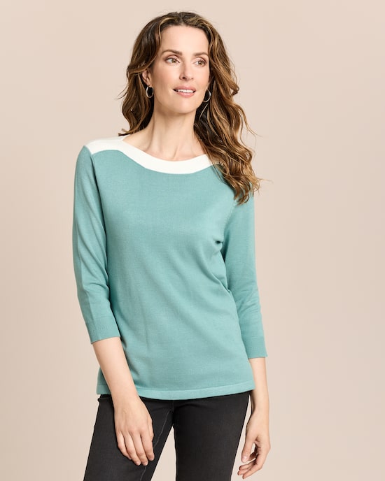 Produktabbildung für Pullover mit U-Boot-Ausschnitt