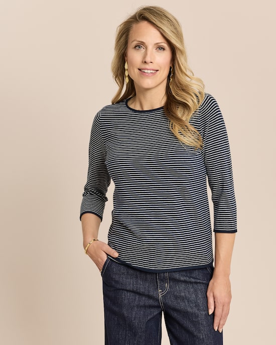 Produktabbildung für Feinstrick-Pullover fein gestreift