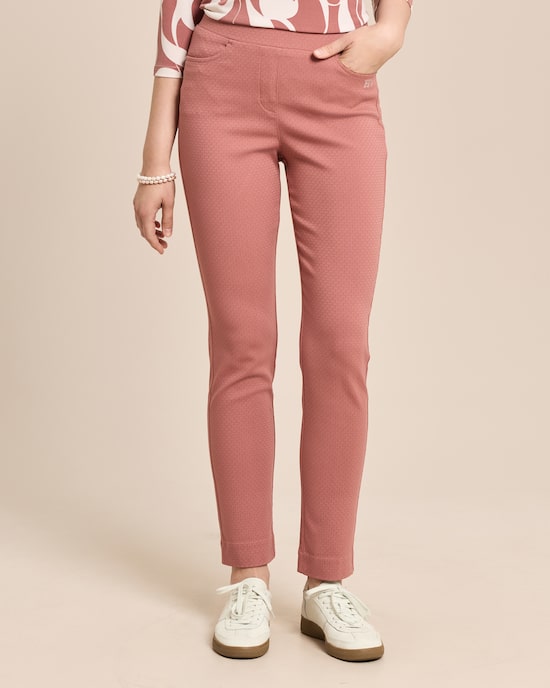 Produktabbildung für Slim Fit Schlupfhose Helga mit Jacquard-Struktur