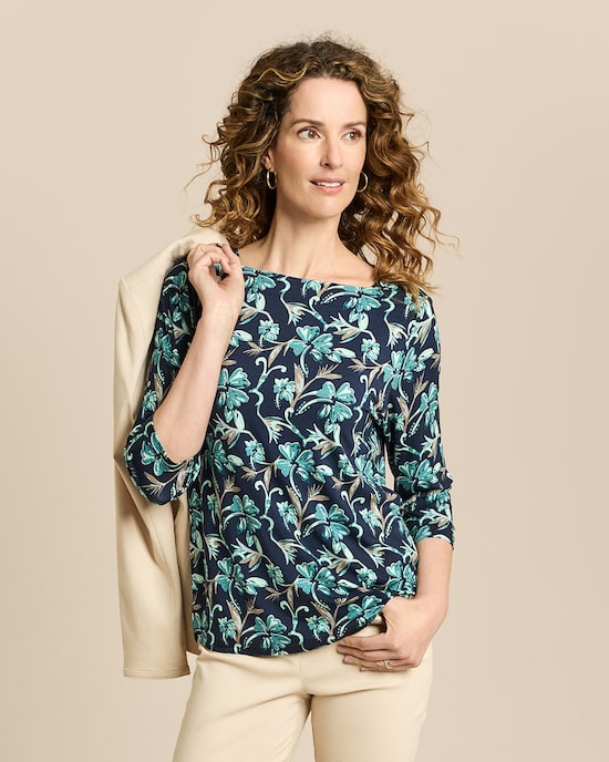 Produktabbildung für Shirt mit Blumendruck