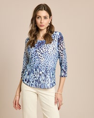 Produktabbildung für Meshshirt mit Animal Print