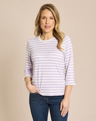 Produktabbildung für Shirt mit Streifen und Rüschen