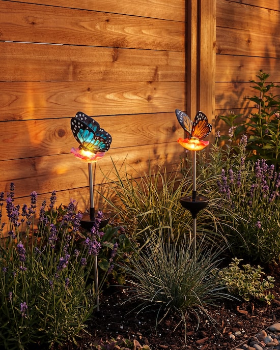 Produktabbildung für 2er Set Gartenstecker Schmetterling