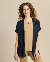 Produktabbildung für Strickcardigan mit Zopf-Ajour-Muster