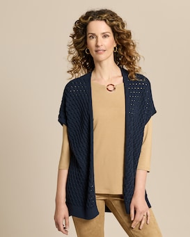 Produktabbildung für Strickcardigan mit Zopf-Ajour-Muster