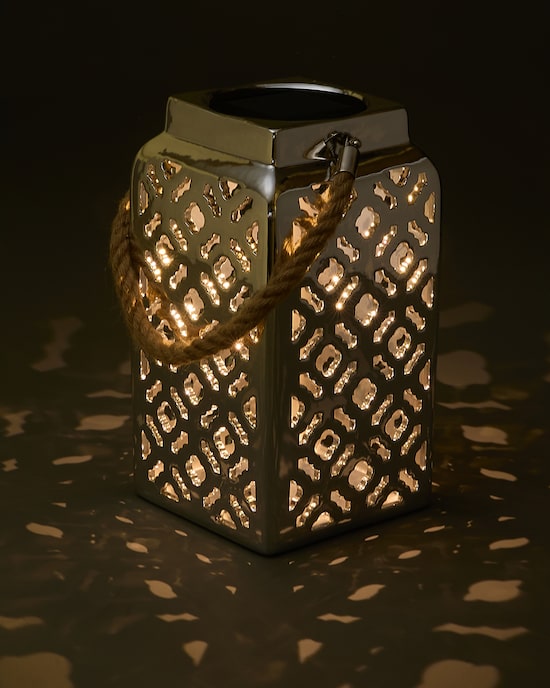 Produktabbildung für Solar Keramik Laterne "Metallic"