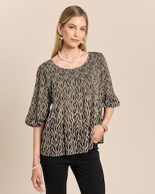 Produktabbildung für Plissee-Bluse mit Allover-Druck