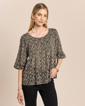 Produktabbildung für Plissee-Bluse mit Allover-Druck